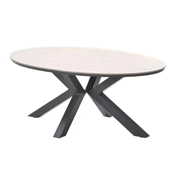 Tulli tuintafel 180 x 115 x H75 cm ovaal - light teak vironwood