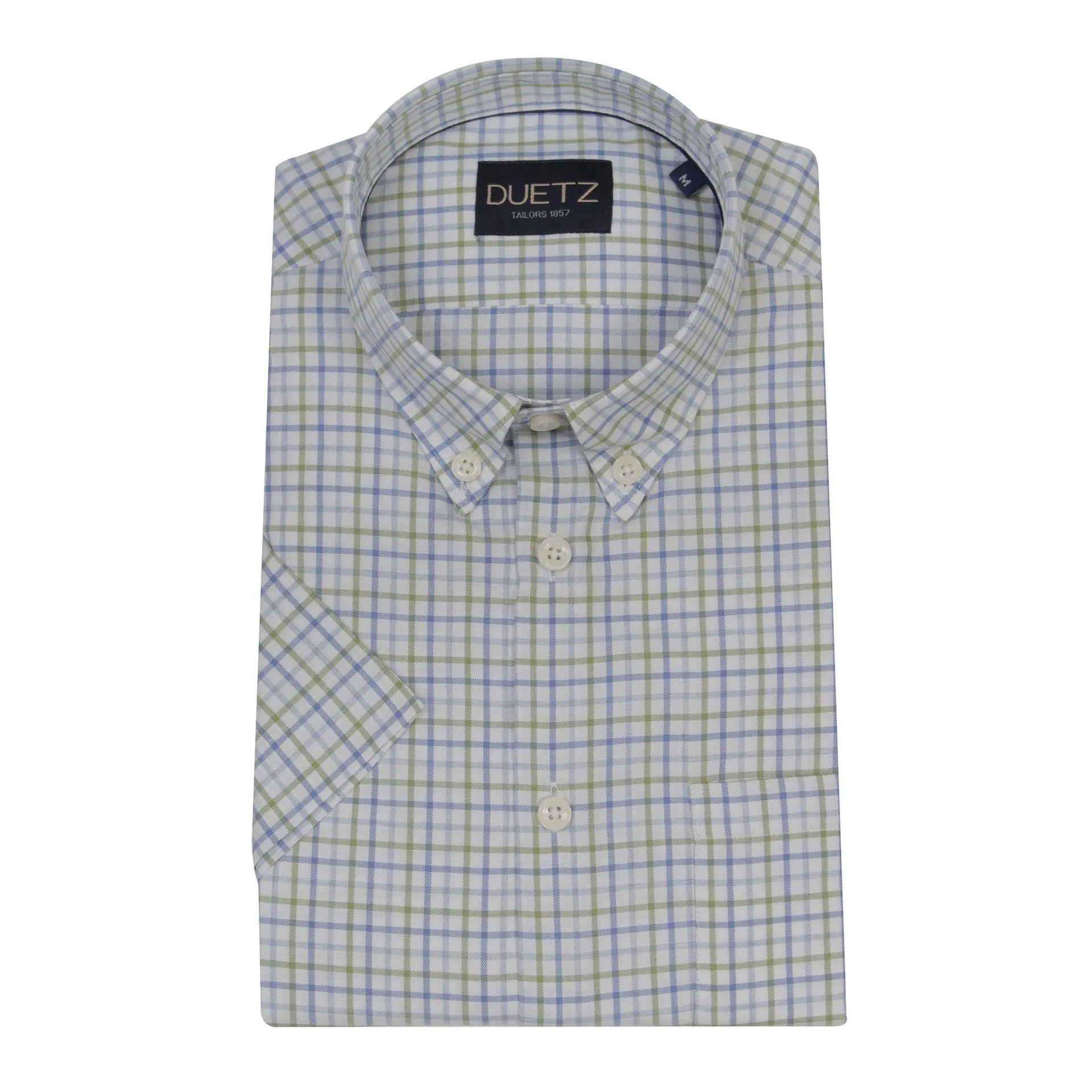 Overhemd Korte Mouw Ruitje Groen
