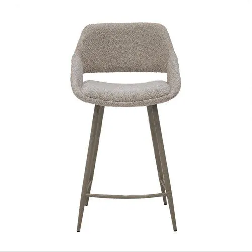 Giga Meubel Barstoel Jess - Stof/Metaal - Beige - Set van 2