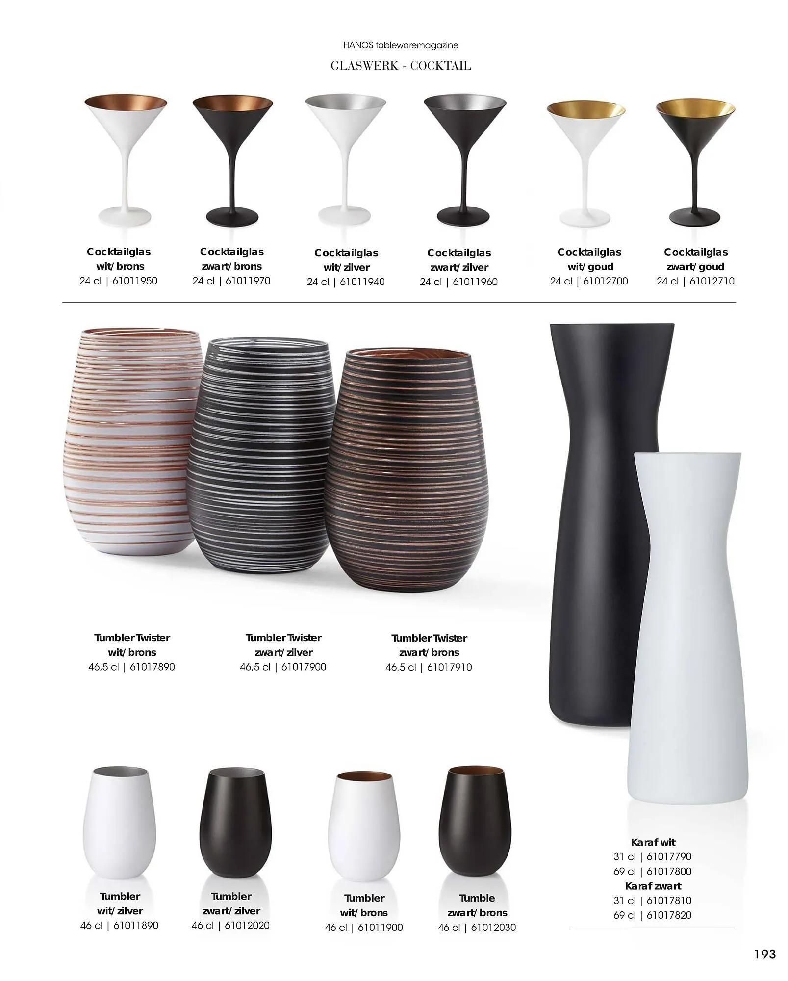 HANOS Tableware Magazine 2023-2024 van 1 januari tot 30 april 2024 - Folder pagina 193