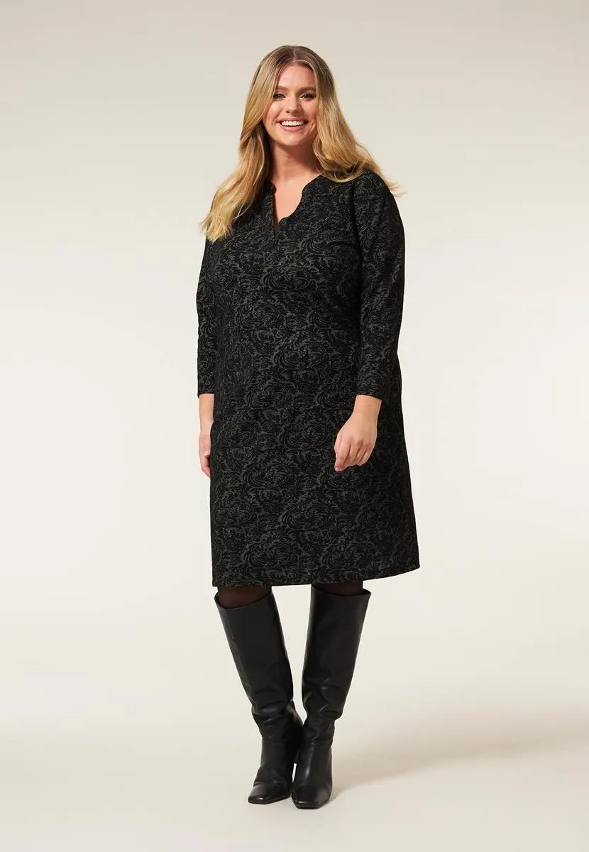 Jurk glitter print zwart