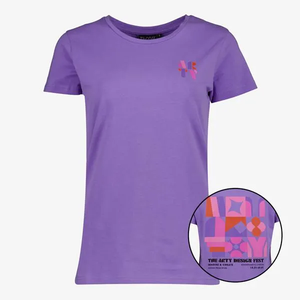 TwoDay dames T-shirt paars met backprint