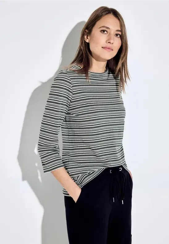 Gestreept shirt met structuur