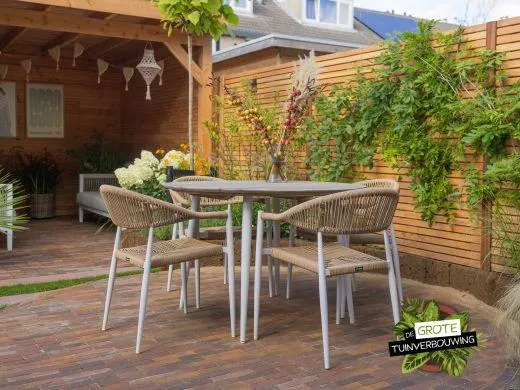 Manifesto Belpasso/Falcade ø 115cm dining tuinset 5-delig stapelbaar