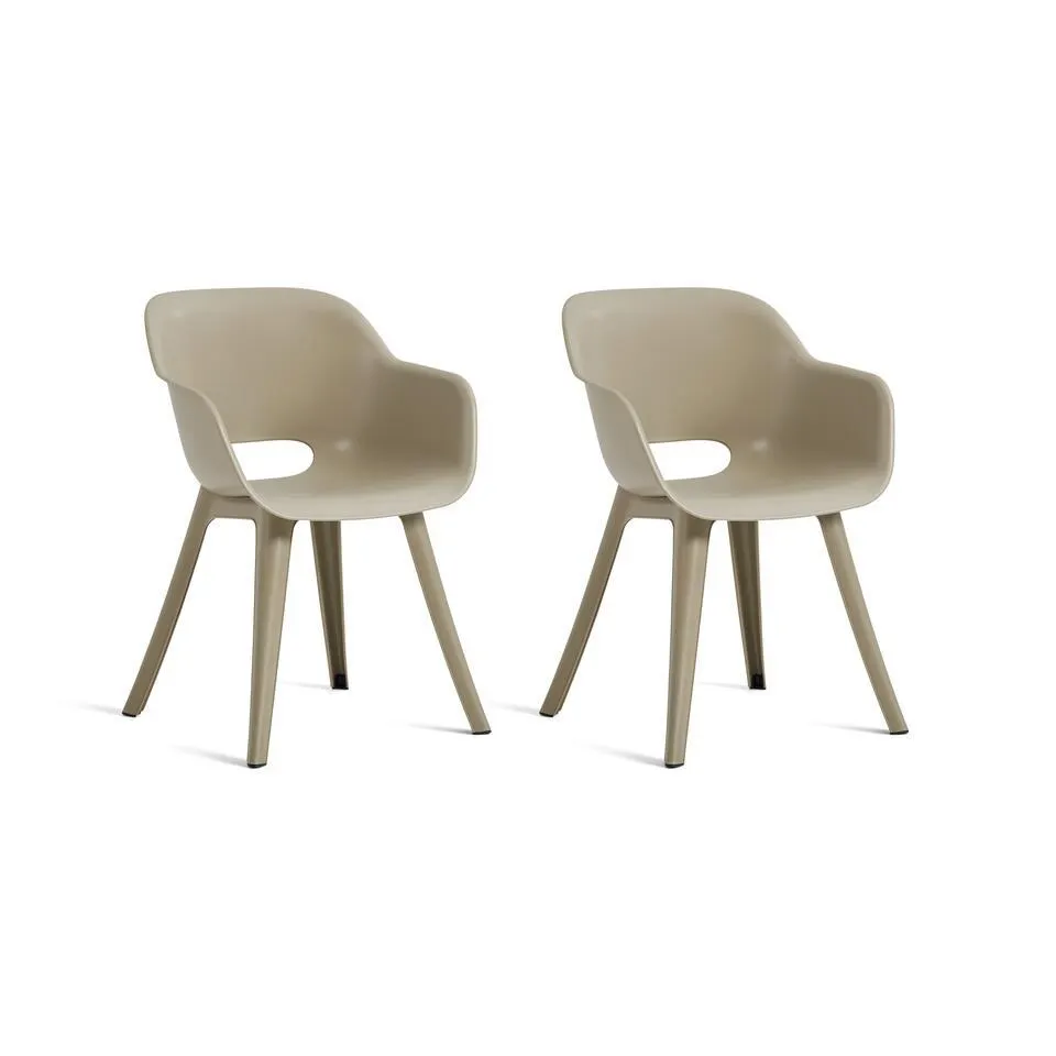 Keter Akola Tuinstoelen - 2 stuks -56.5x55x80cm - Taupe