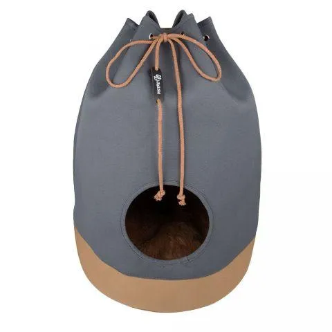 District 70 Kattenhuis - Kattenmand - Katoen - Grijs/Coganc - 45x45x60 cm