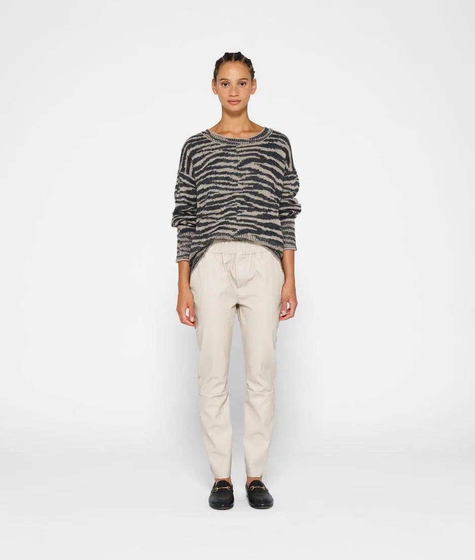 leather look flared jogger