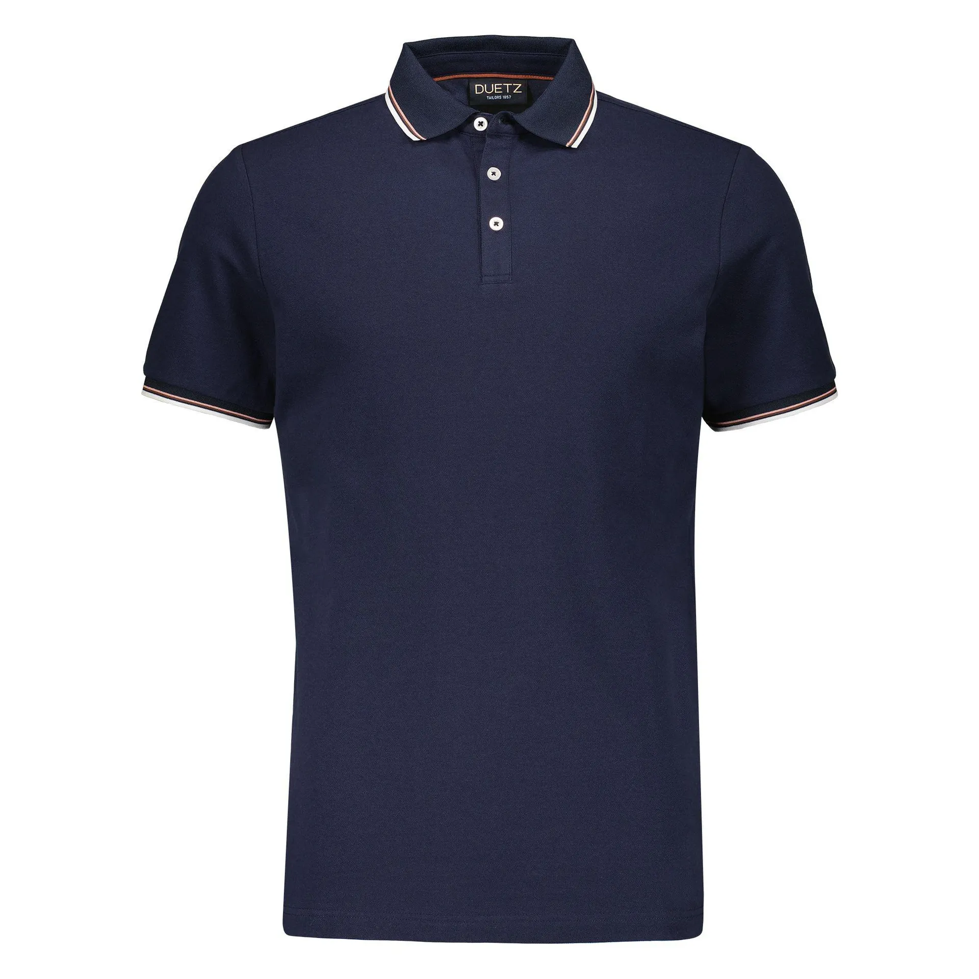 Katoenen Stretch Piqué Contrast Polo Navy