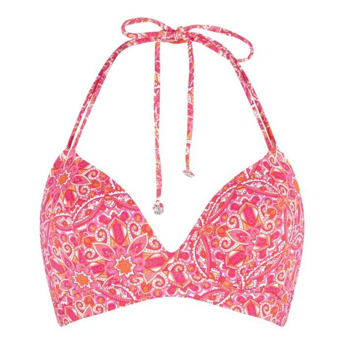 Triangle bikinitop dames hot pink paisley