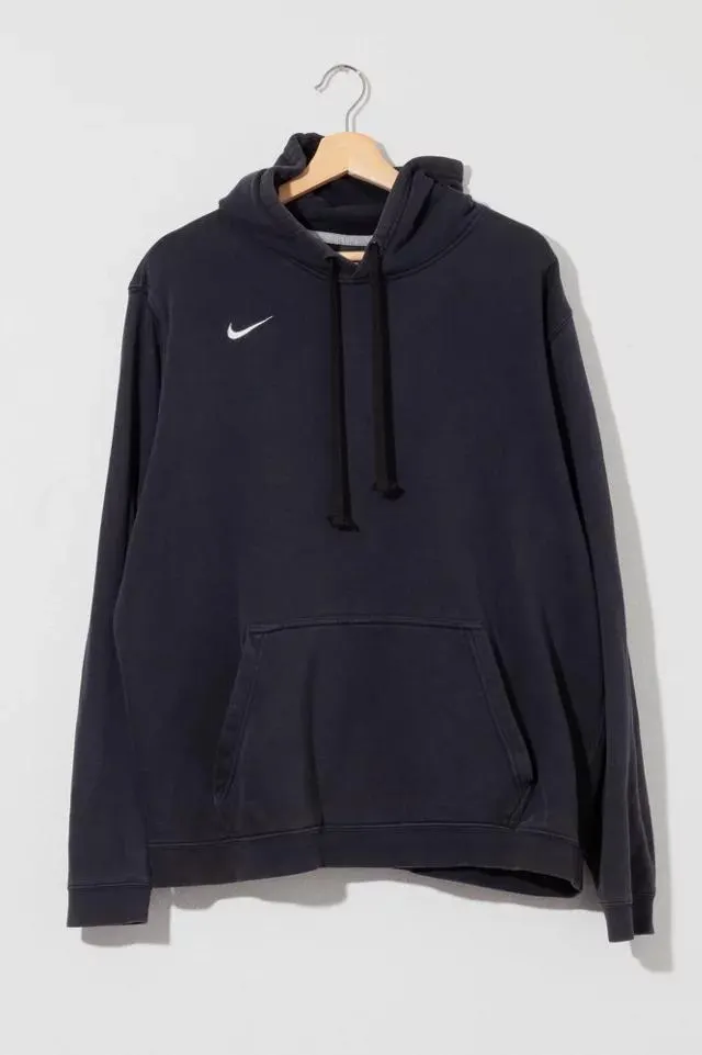 Vintage Y2K Distressed Nike Black Embroidered Logo Pullover Hoodie