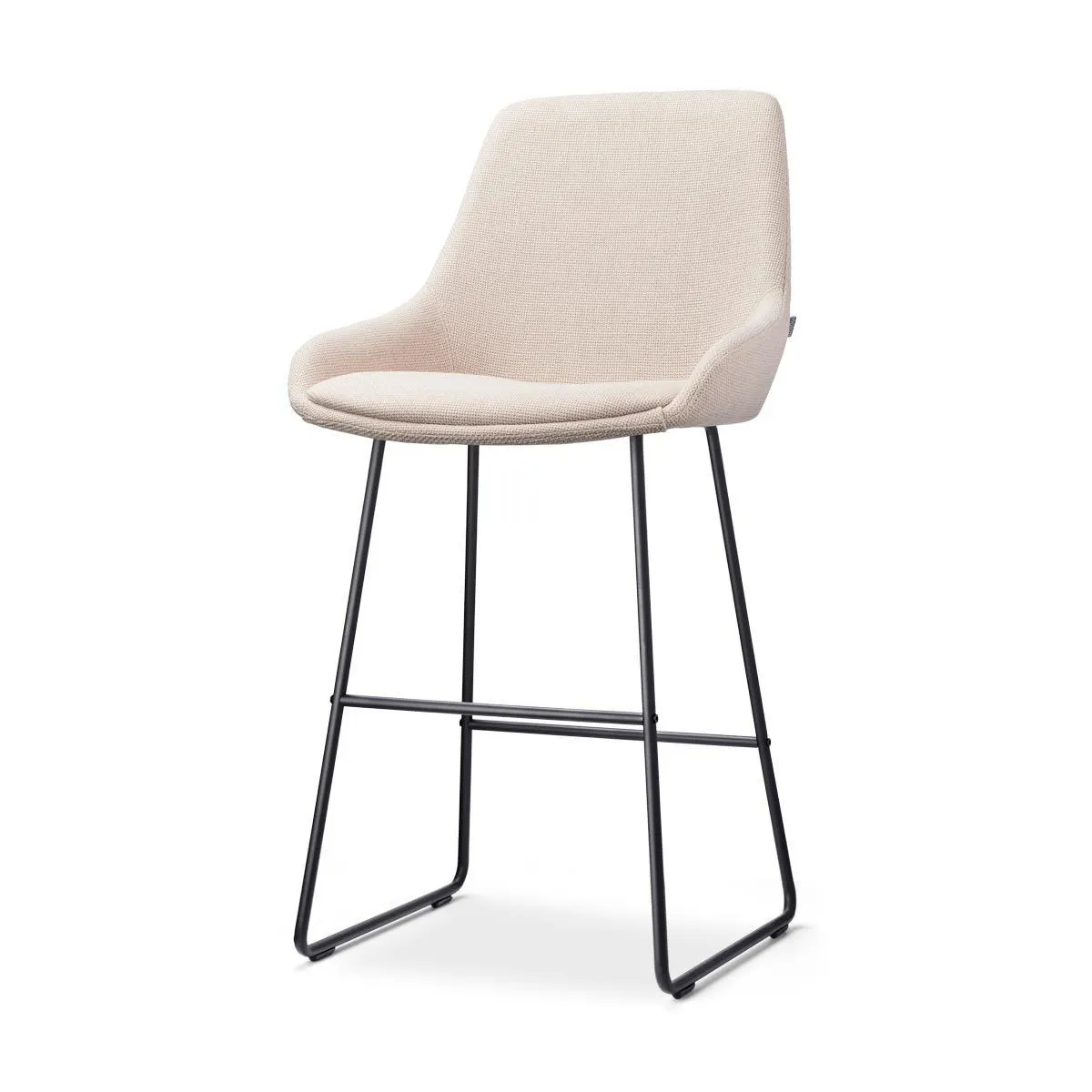 Nolon Nino-Isa Barkruk Beige - Stof - Zwart Onderstel - 65 cm