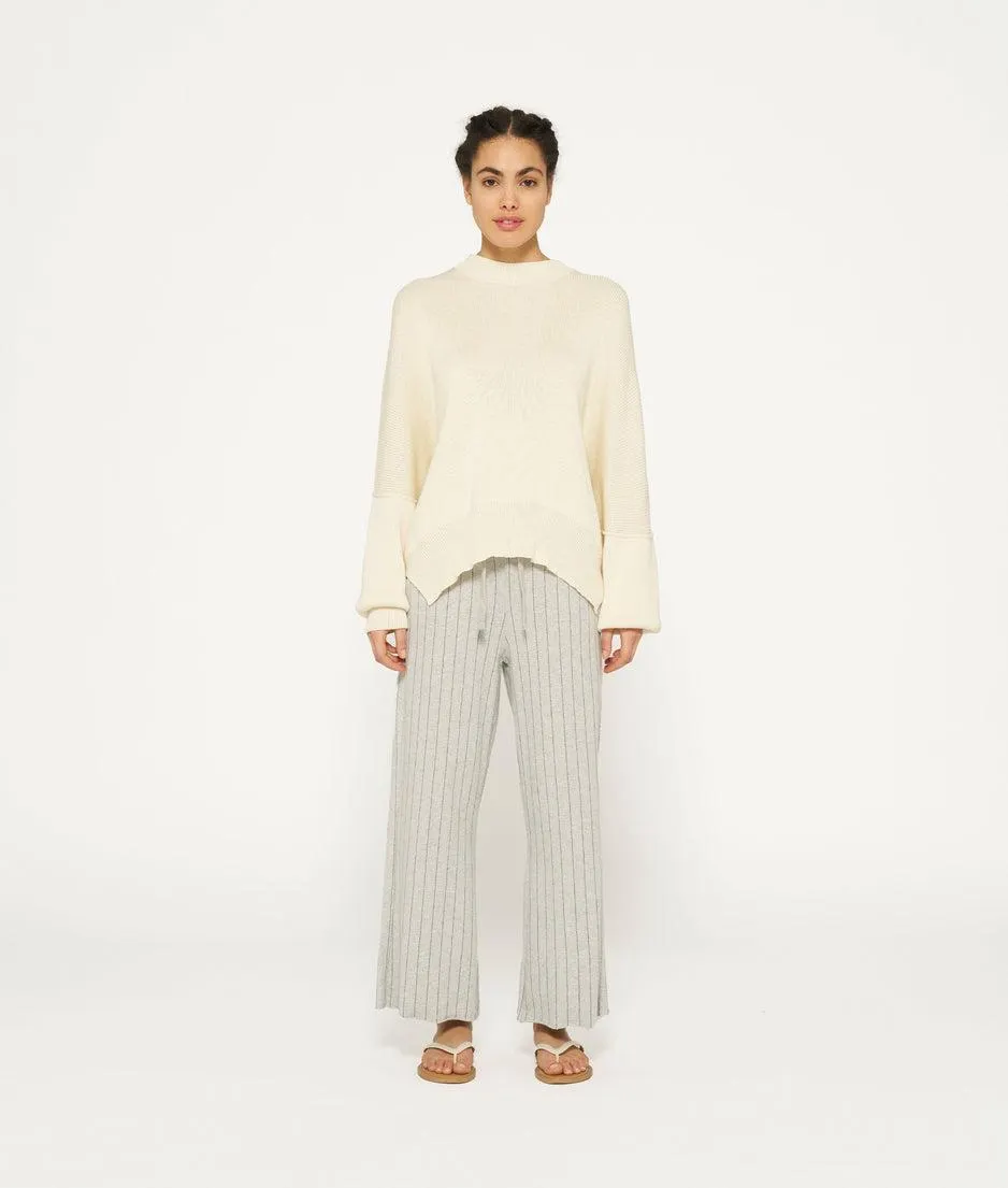 wide leg jogger pinstripe