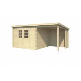 De Hoeve Blokhut Luna 295x295 + Extensie 200