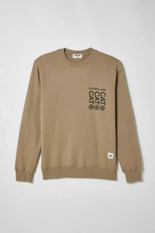 CAT Tip-Up Logo Crew Neck Sweatshirt