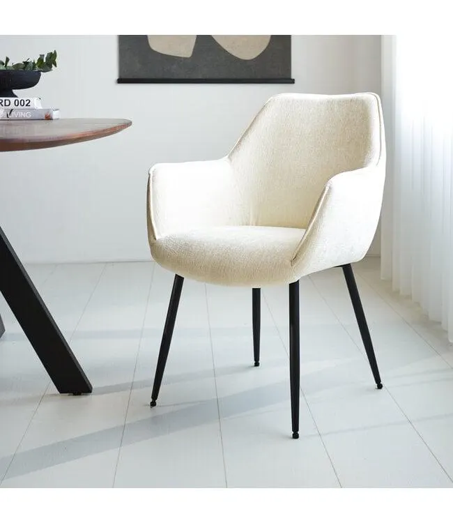 Eetkamerstoel Sev chenille crème