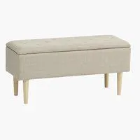 Banco BADSTED con almacenaje tela beis