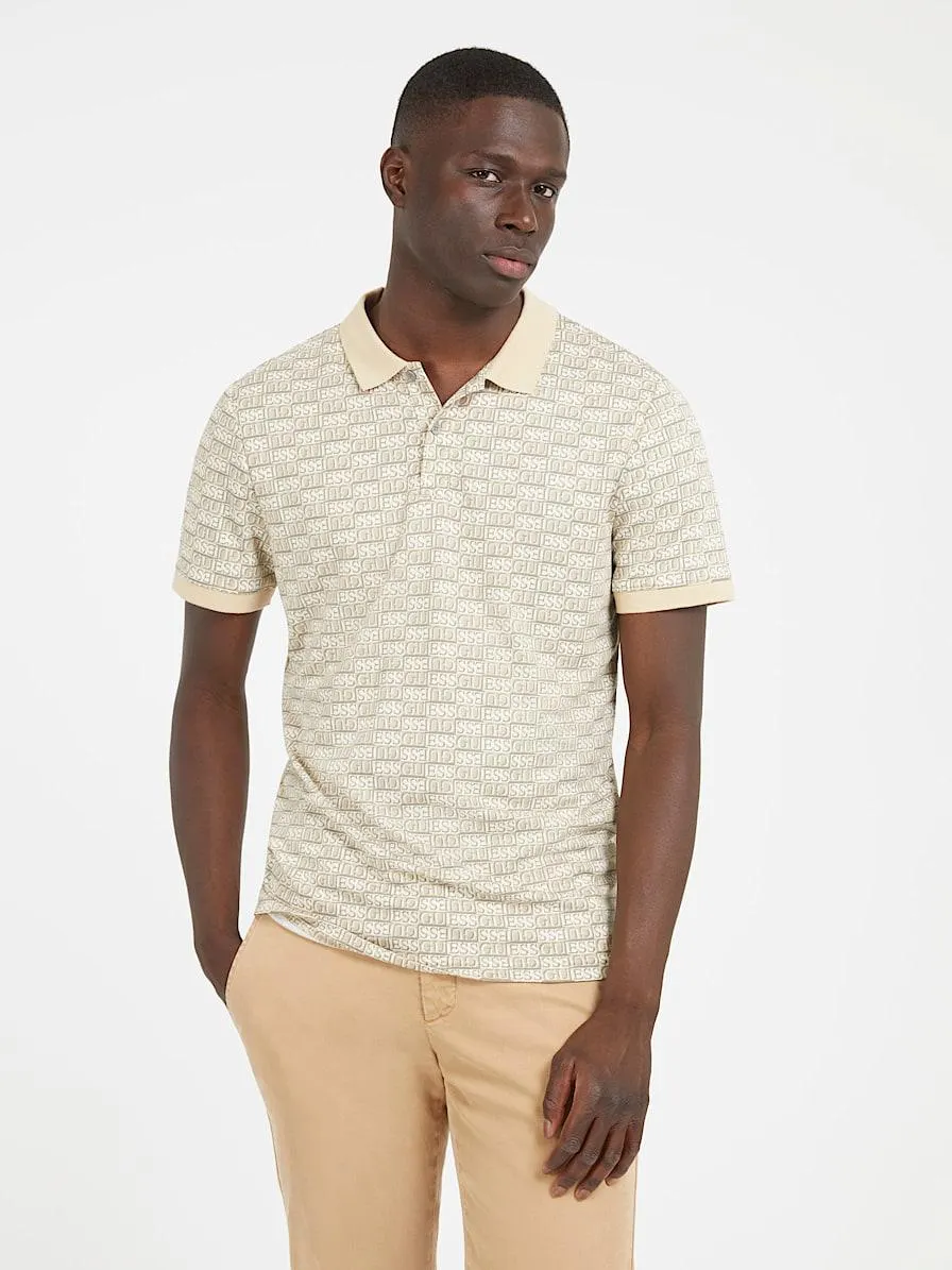 Polo met all-over logo