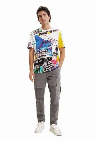 Short-sleeve newspaper T-shirt
