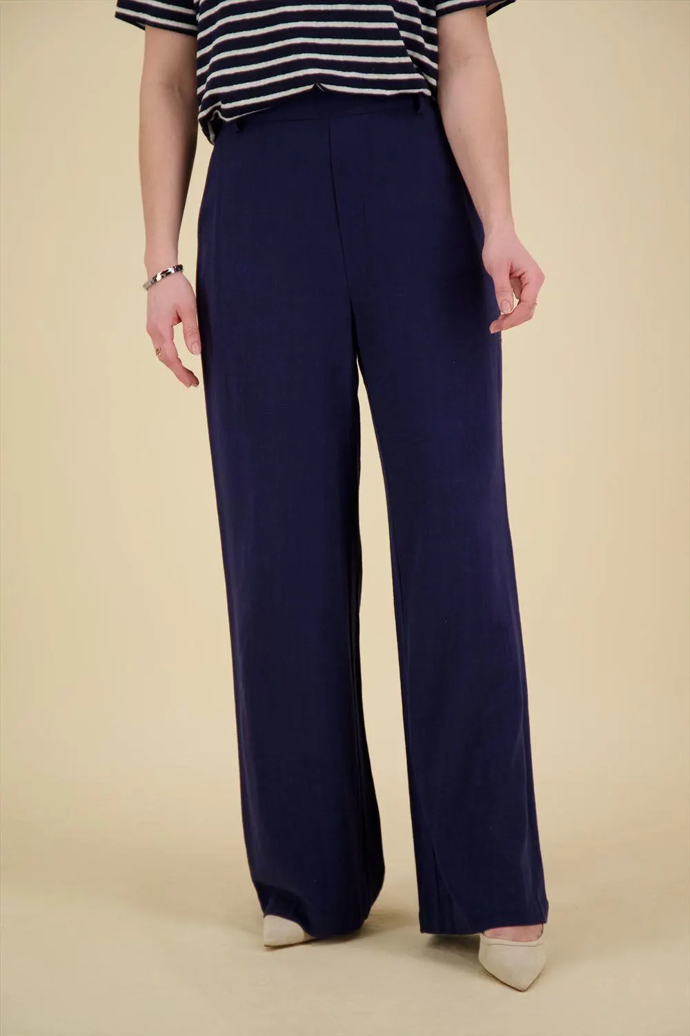 Broek Linnen Blauw
