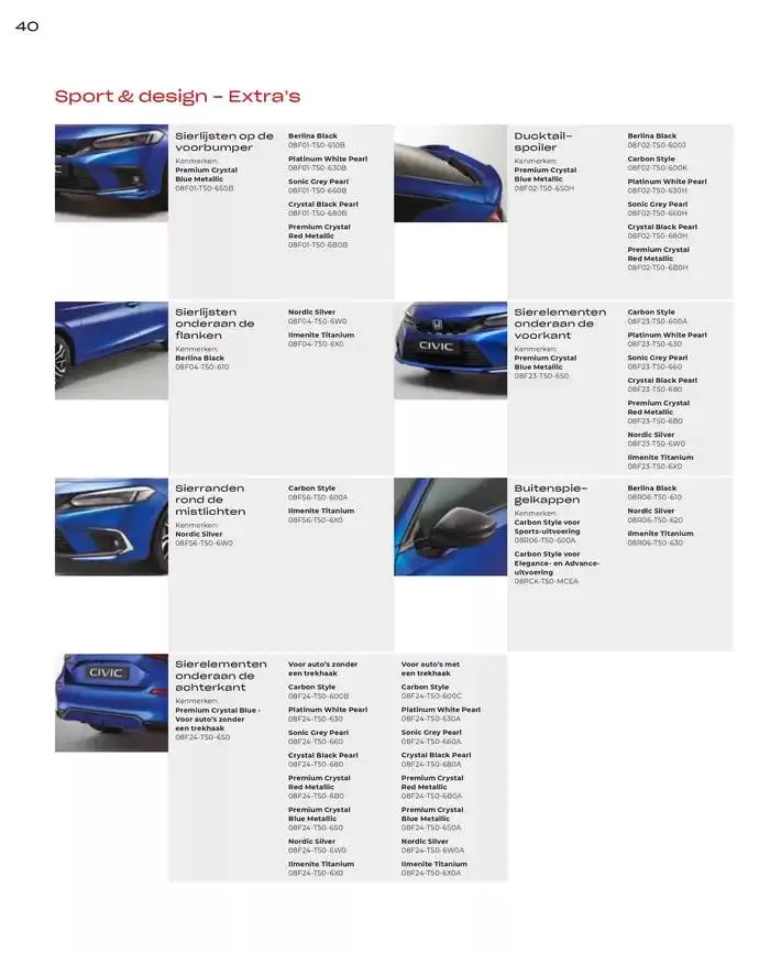 Civic Accessories van 19 november tot 30 juni 2025 - Folder pagina 40