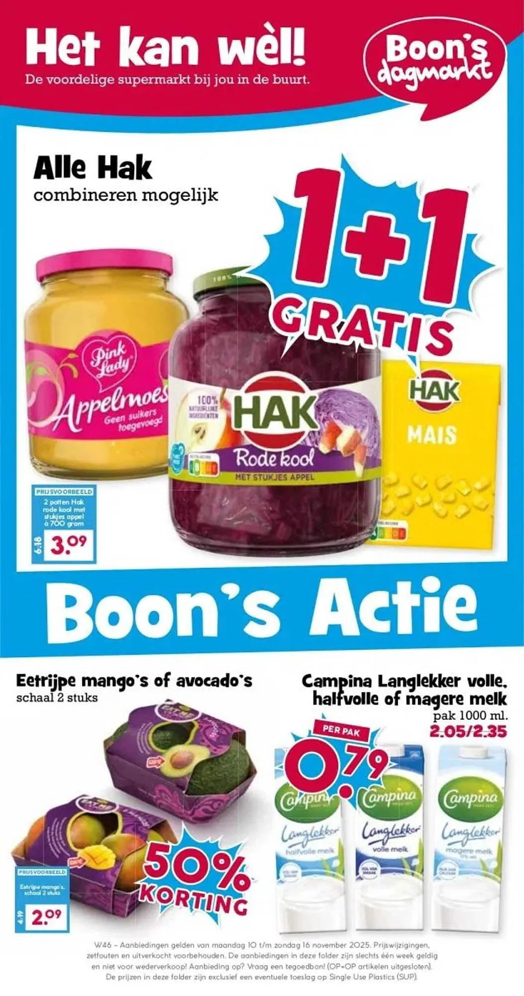 Boon`s Markt folder van 10 november tot 16 november 2025 - Folder pagina 1