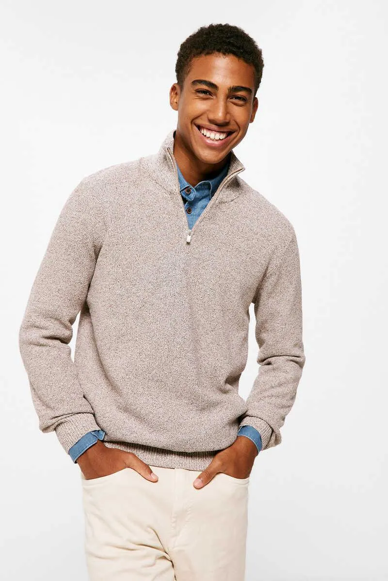 Jersey cuello cremallera torzal