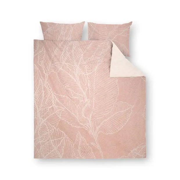 Walra Leaves & Trees dekbedovertrek - Lits-jumeaux (240x200/220 cm + 2 slopen) - Flanel - Cognac