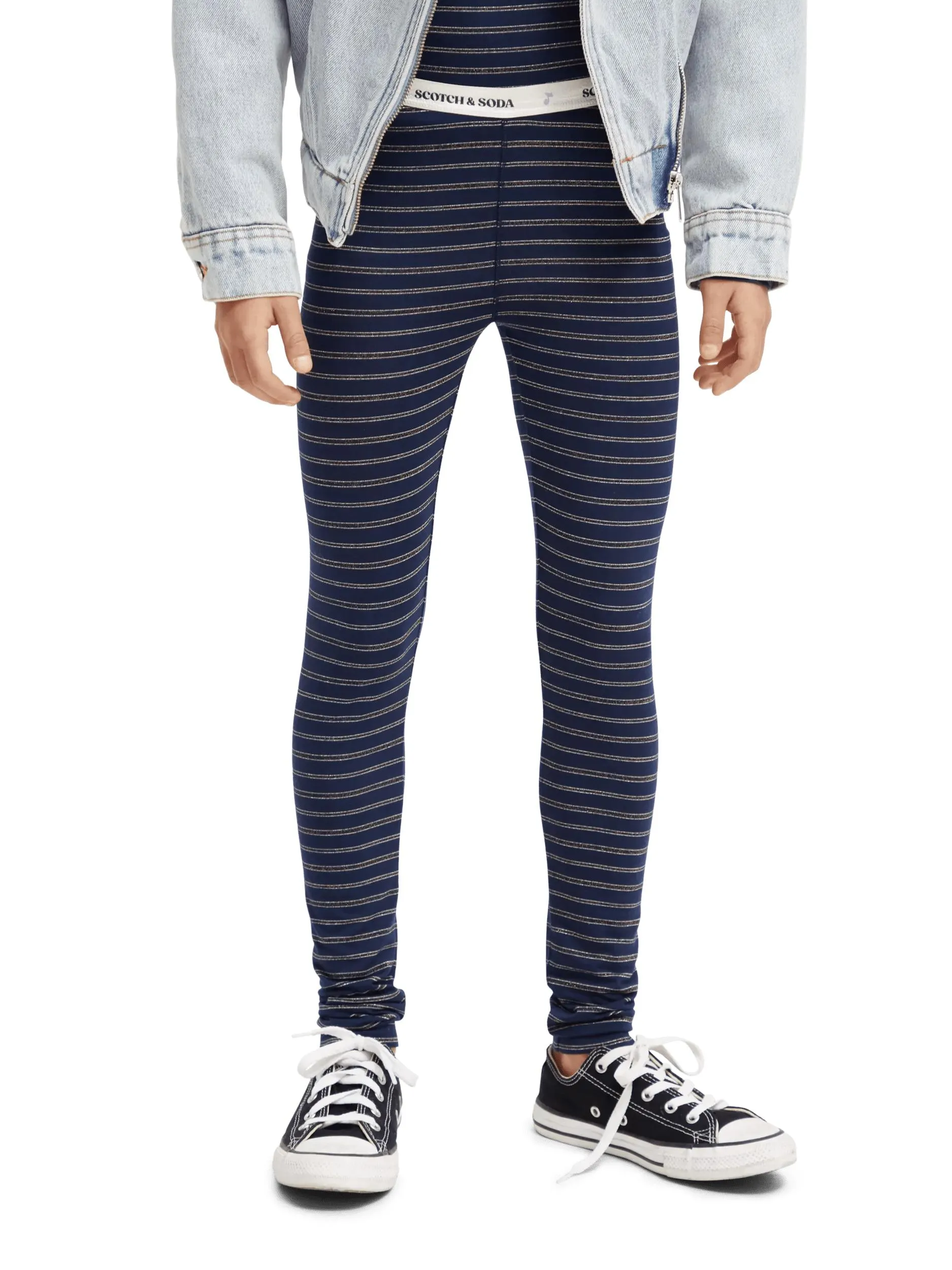 Glitter-striped leggings