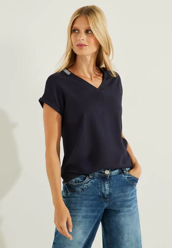 Blouse met geribbelde details