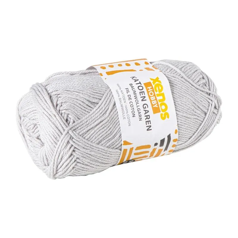Garen katoen - lichtgrijs - 50 gram - 125 meter