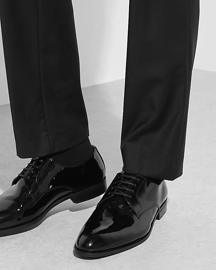 Black patent derby shoes