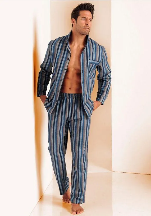 H.I.S Pyjama zacht, van flanel in streepdesign (2-delig, 1 stuk)