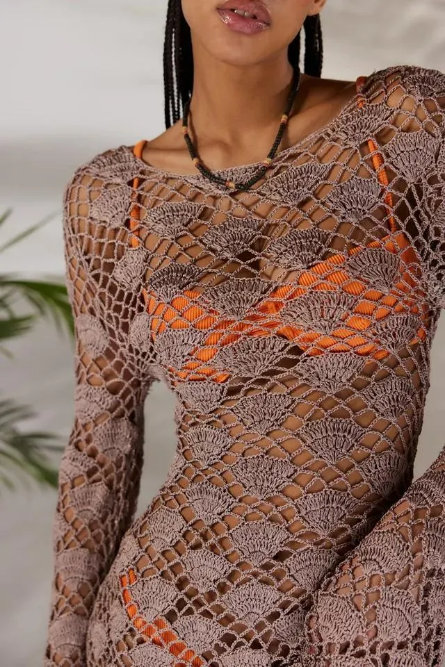 Out From Under Siren Song Crochet Mini Dress Cover-Up