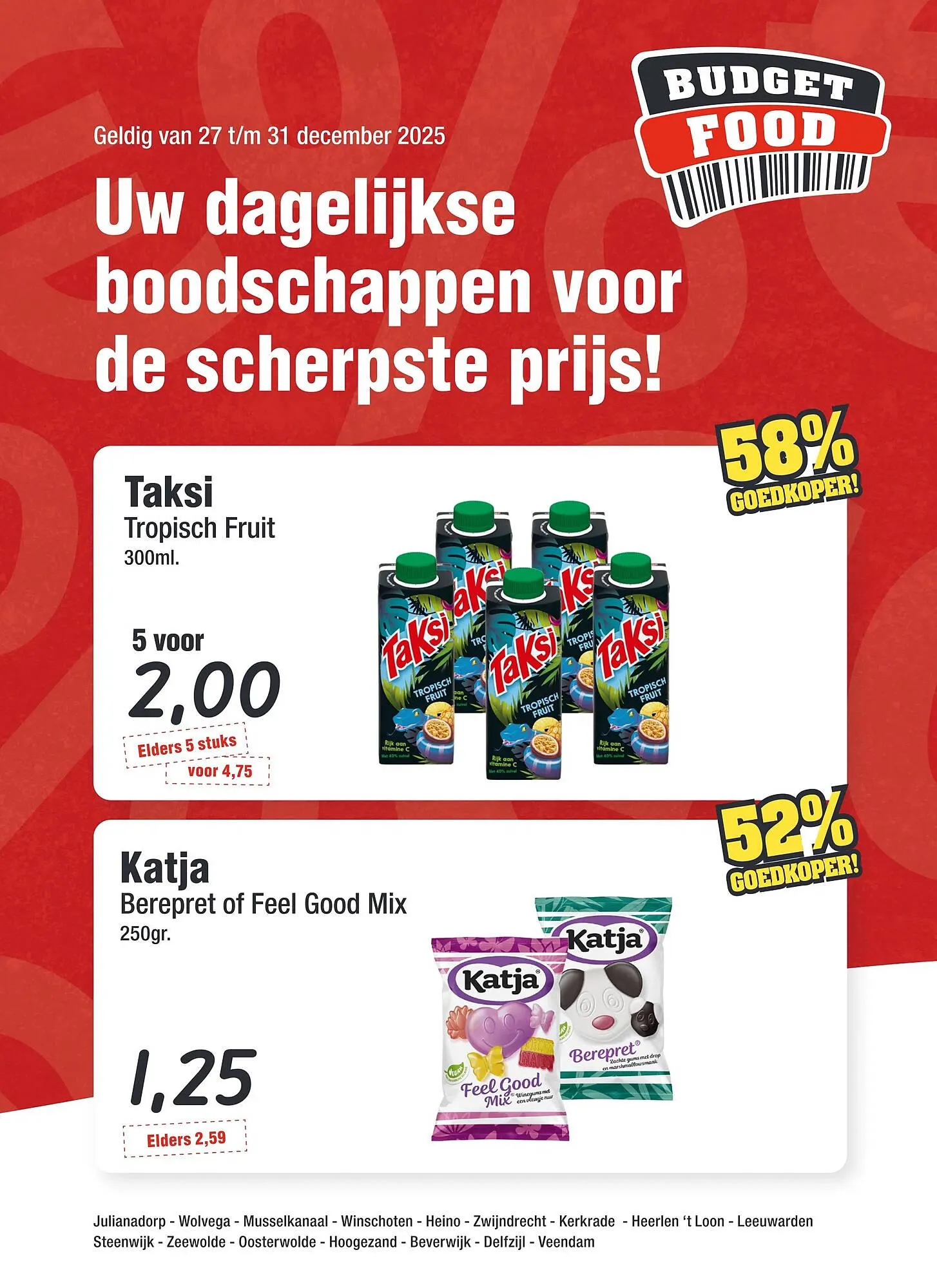 Budget Food folder van 27 december tot 31 december 2025 - Folder pagina 1