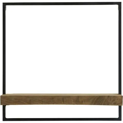 Wandplank Pardal hout metaal 50x50 cm bruin