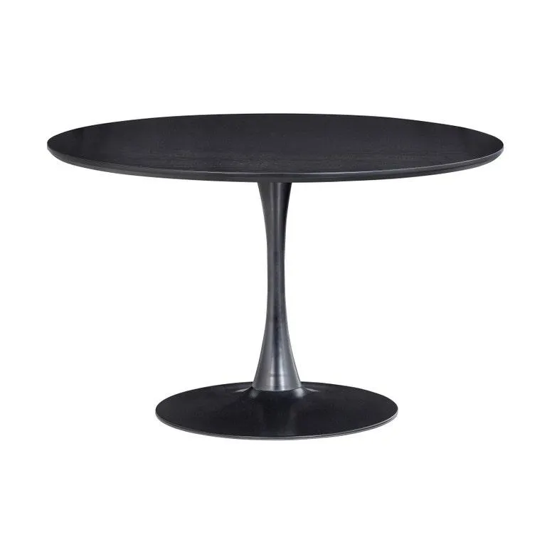 Sammy - Eettafel trompetvoet - Rond - MDF - Zwart - Ø120CM