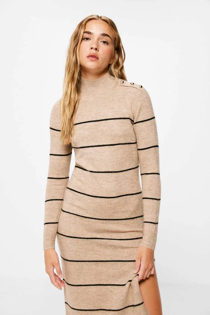 Vestido Midi Punto Rayas
