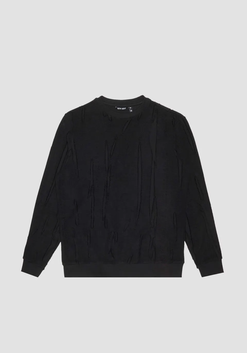 REGULAR FIT SWEATSHIRT IN DEVORÈ EFFECT COTTON