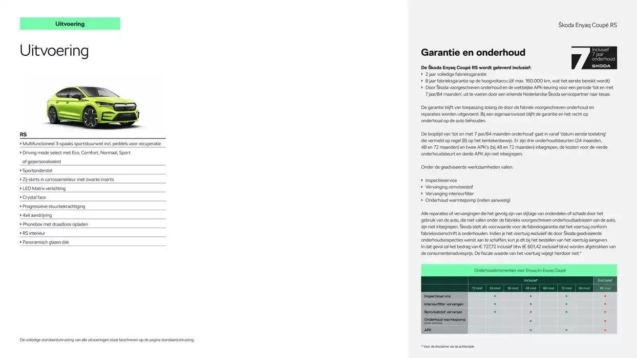 Škoda Enyaq Coupé RS prijslijst per 1 oktober 2024 van 11 december tot 11 december 2025 - Folder pagina 3