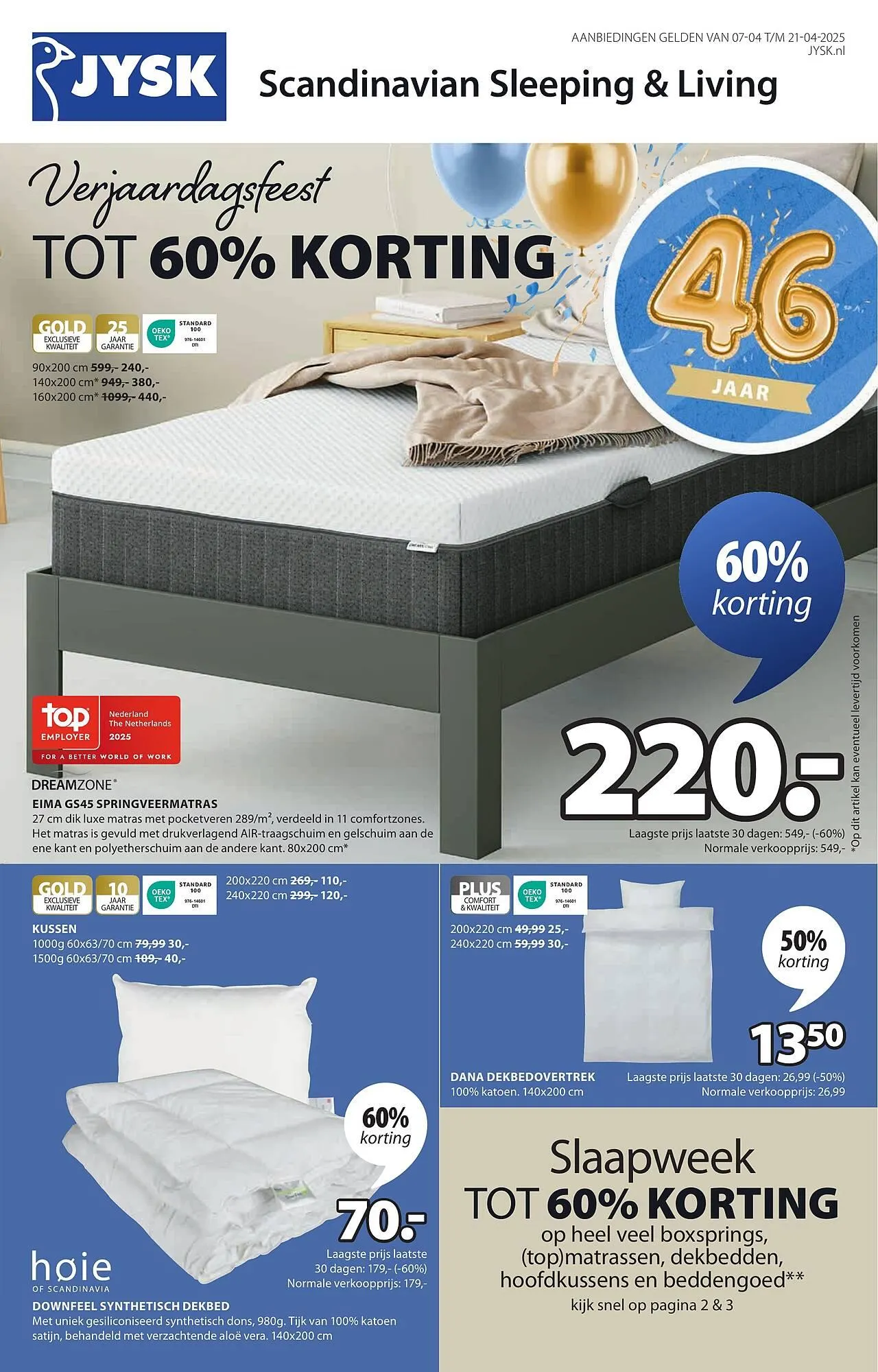 Jysk folder van 7 april tot 21 april 2025 - Folder pagina 1