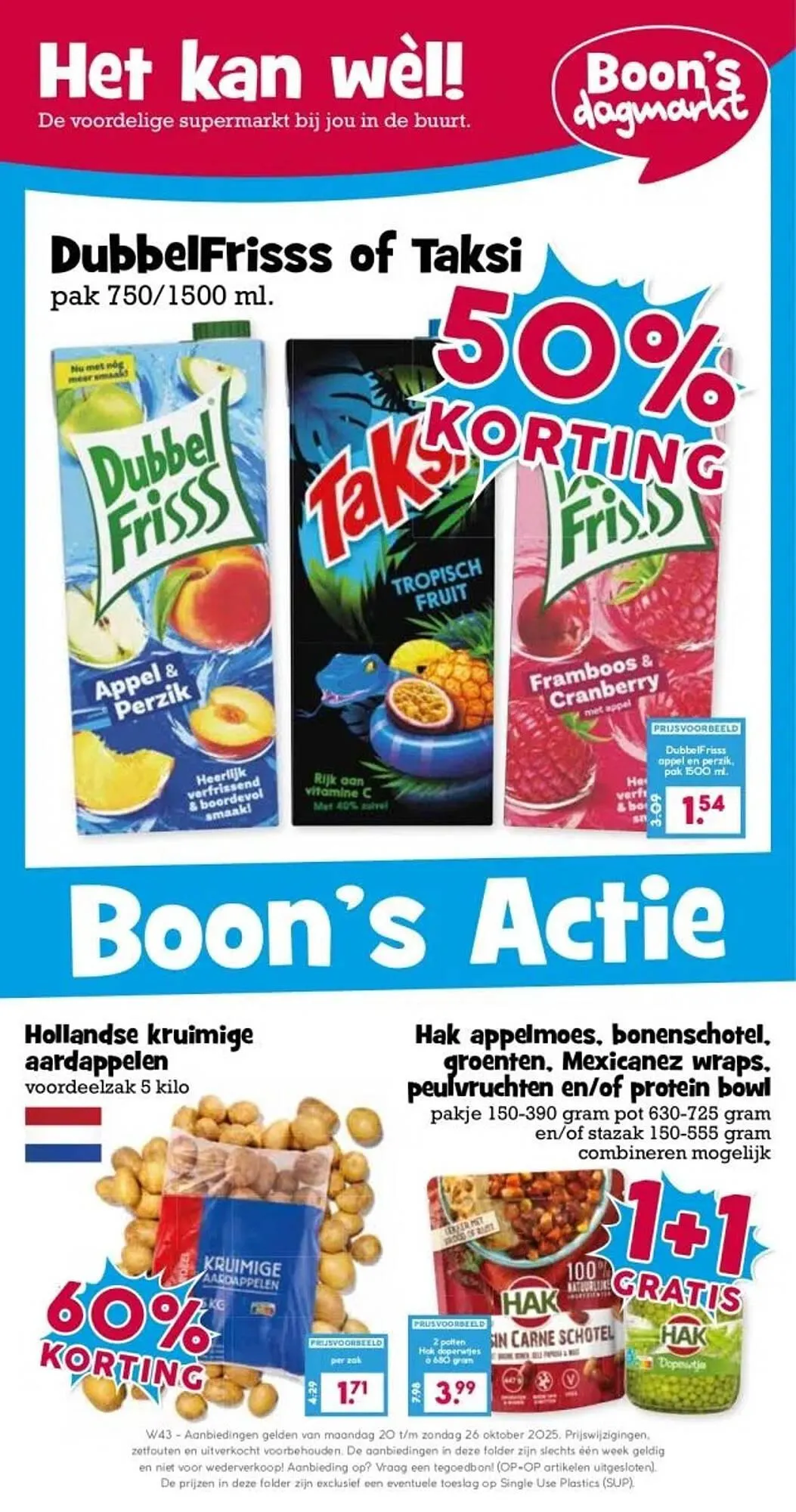 Boon`s Markt folder van 20 oktober tot 26 oktober 2025 - Folder pagina 1