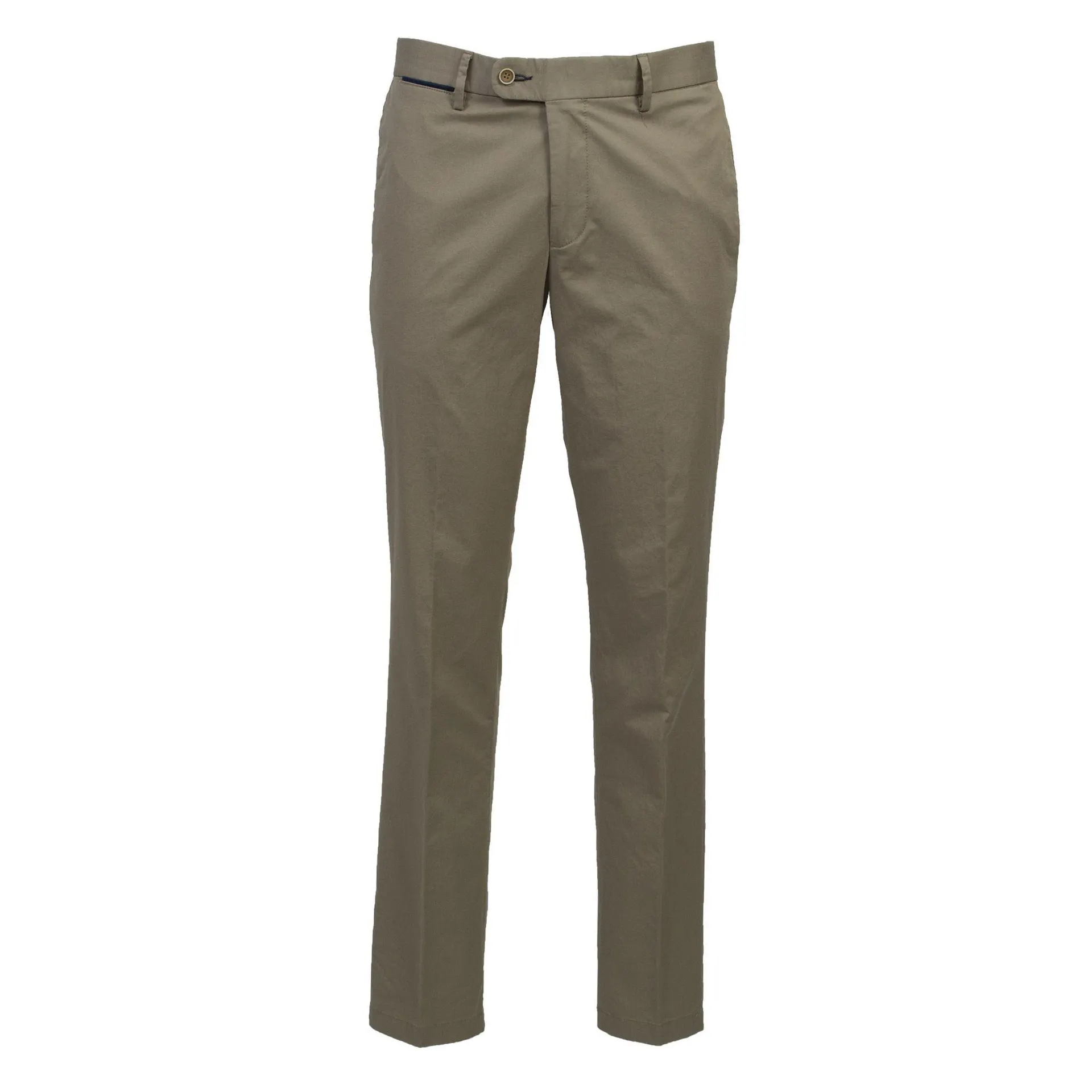 Bio Katoenen Stretch Chino Olijfgroen