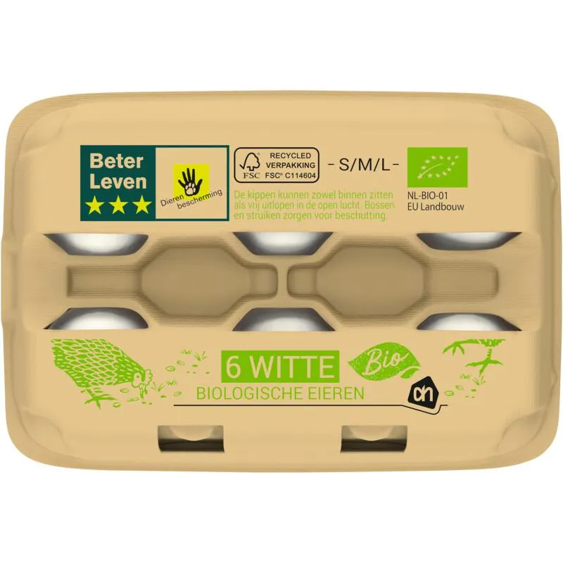 AH Biologisch Witte eieren S M L