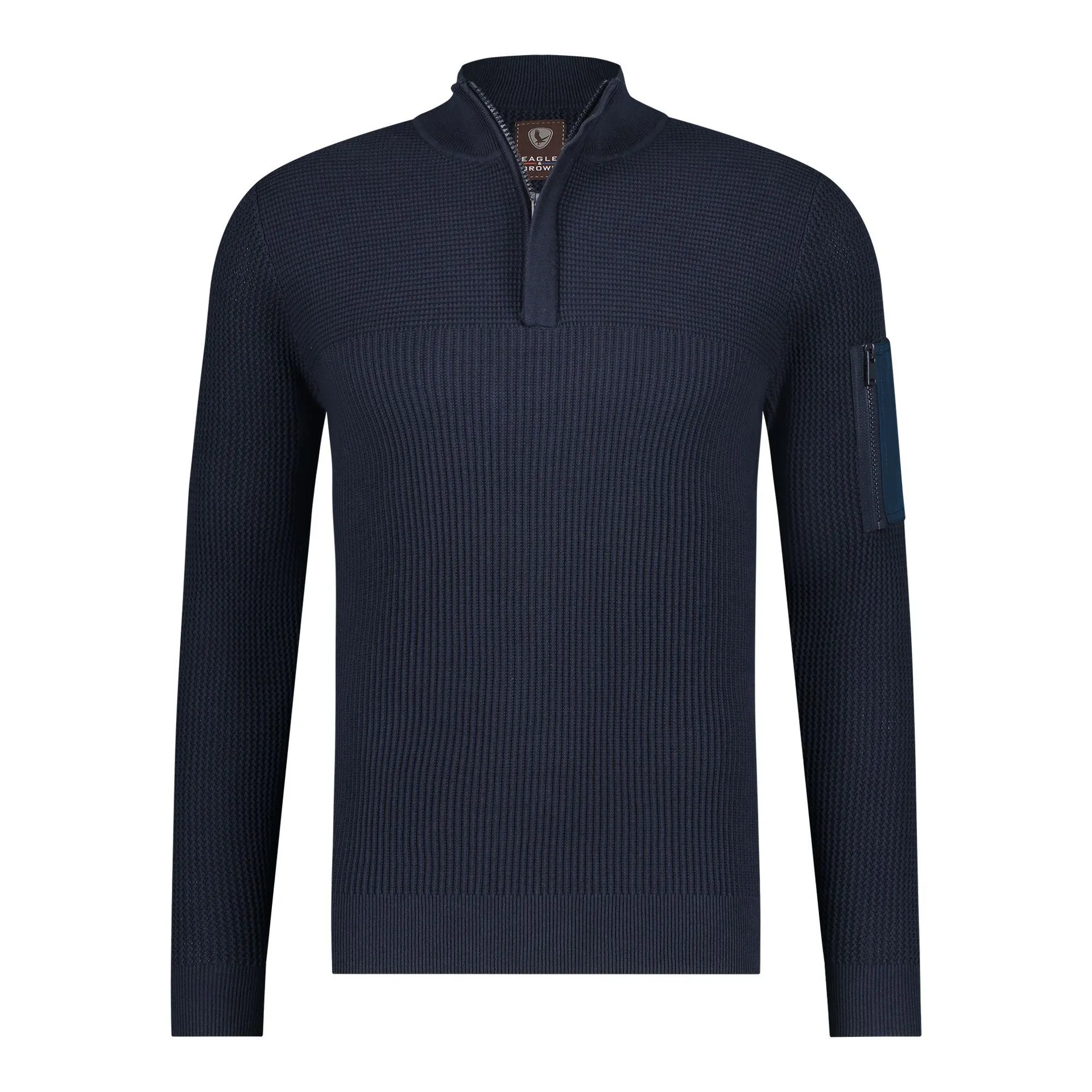 ziptrui met structuur van organic cotton