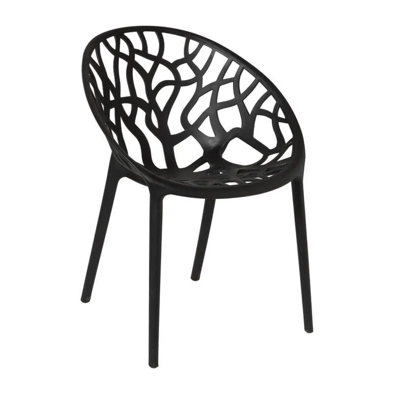 Stapelbare tuinstoel Palma - zwart - 78.5x58x59.5 cm