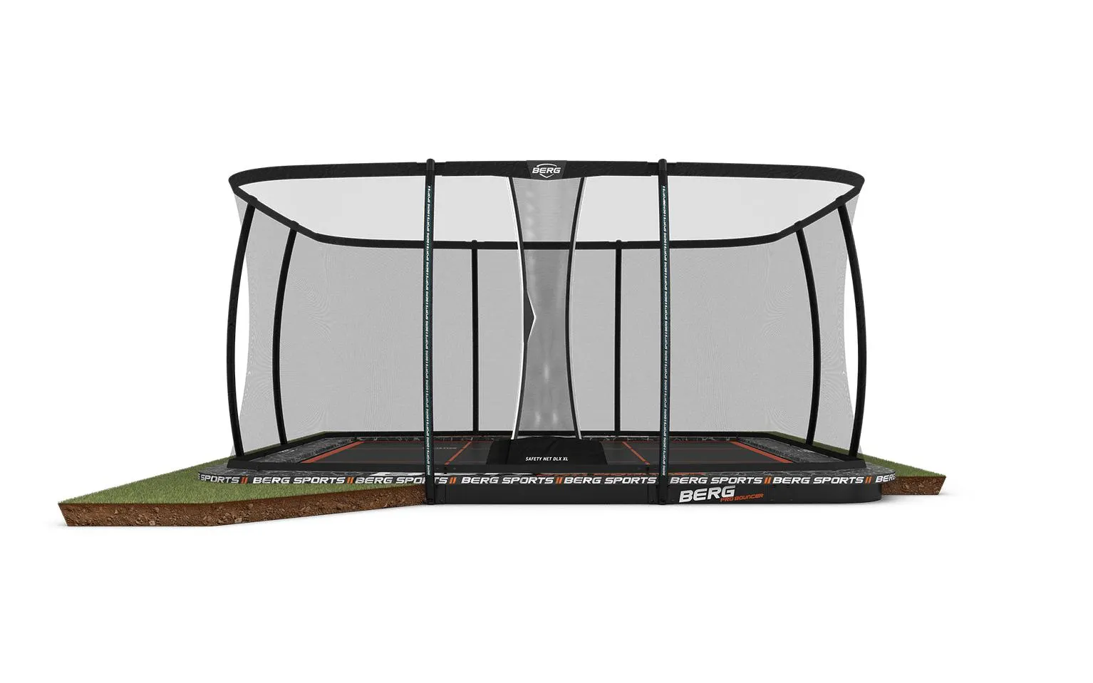BERG SPORTS Ultim Pro Bouncer FlatGround 5x5 + Safety Net XL