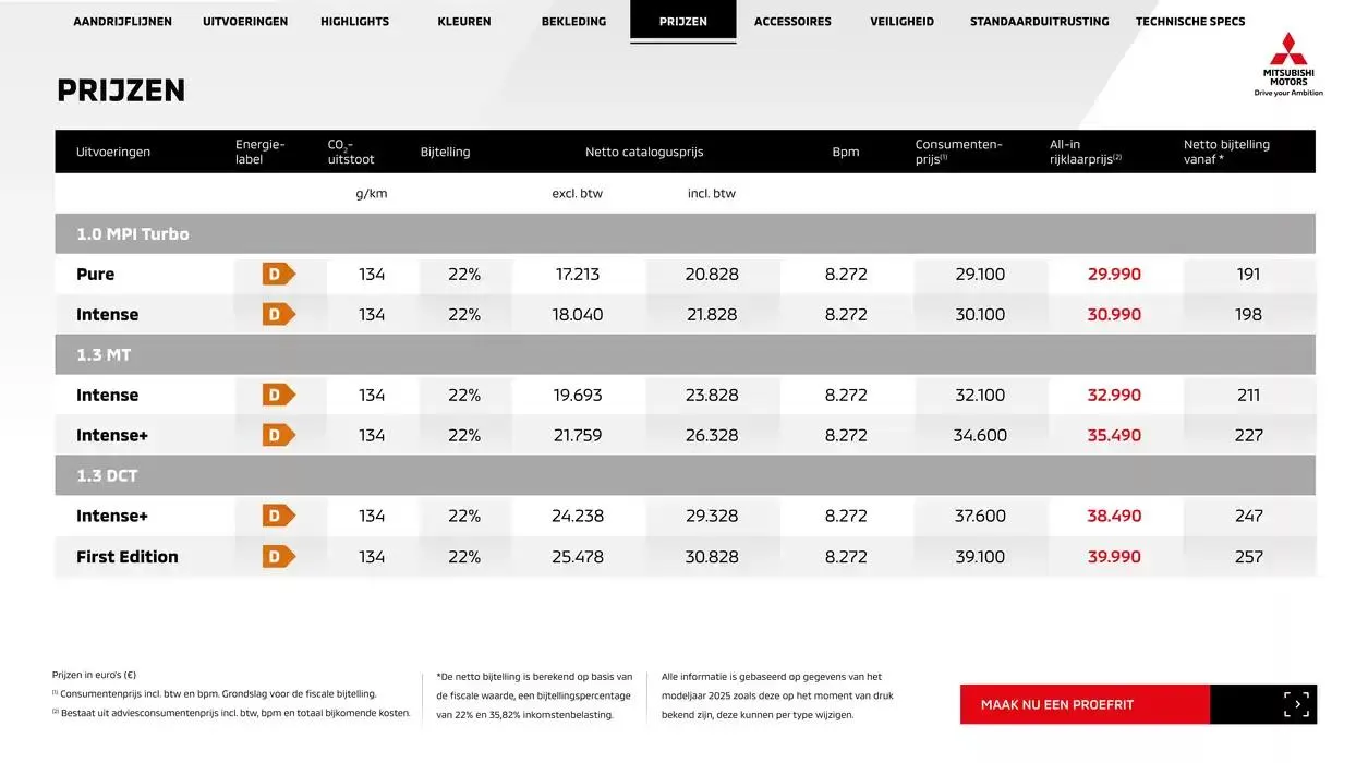 Mitsubishi Asx van 1 januari tot 1 januari 2026 - Folder pagina 12