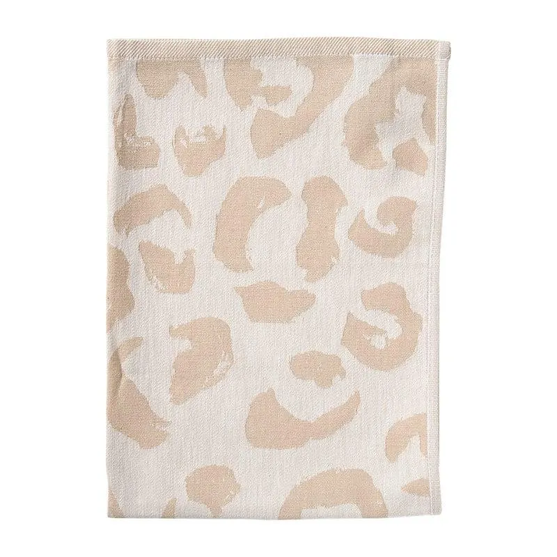 Theedoek animal - beige/bruin - 50x70 cm