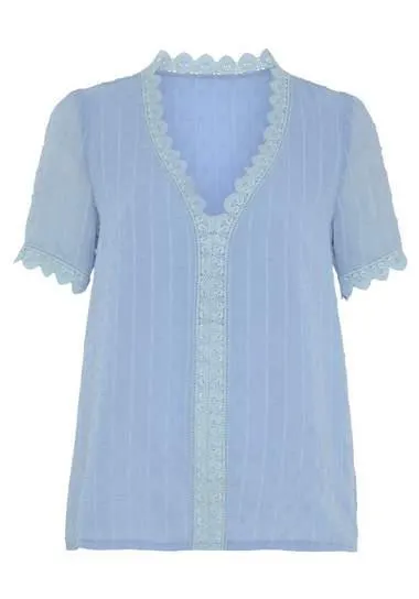 Lascana Blouse zonder sluiting met kanten details