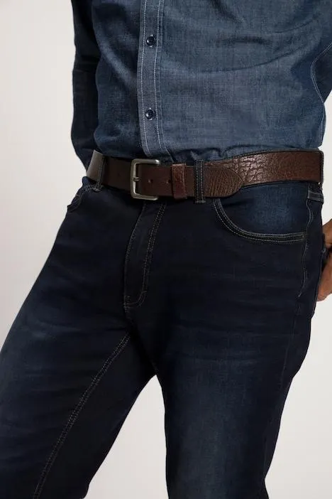 leren riem, echt leer, matalen gesp, 4 cm breed